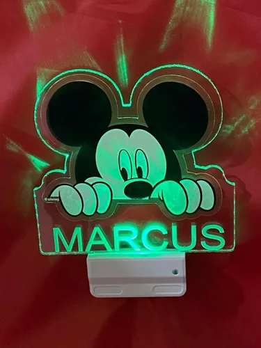 Miniatura 4 de Mirror Mania Store Lámpara de mouse con enchufe de luz nocturna LED personalizada grabada gratis hecha a pedido, decoración de habitación de niñas