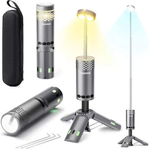 Miniatura 10 de Luces de Camping Recargables, Linterna de Camping Desmontable con Soporte, Lámpara de Campamento Telescópica Impermeable, Luz de Trabajo Magnética