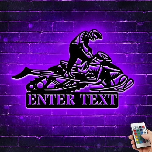 Miniatura 15 de Arte de pared de metal personalizado para motocross con luz LED, luz nocturna personalizada con nombre de motocross, decoración de lámpara de neón