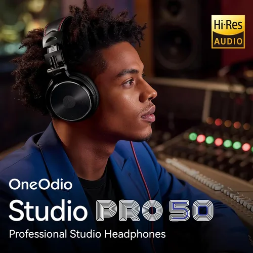 Miniatura 2 de OneOdio Hi-Res Auriculares de sobreoído para monitorización y mezcla en estudio, aislamiento de sonido, almohadillas de piel de proteína, unidad