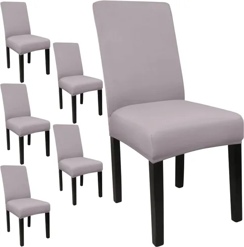 Miniatura 17 de JQinHome Juego de 8 fundas para sillas de comedor, fundas de alta elasticidad extraíbles y lavables, fundas protectoras de asiento para silla