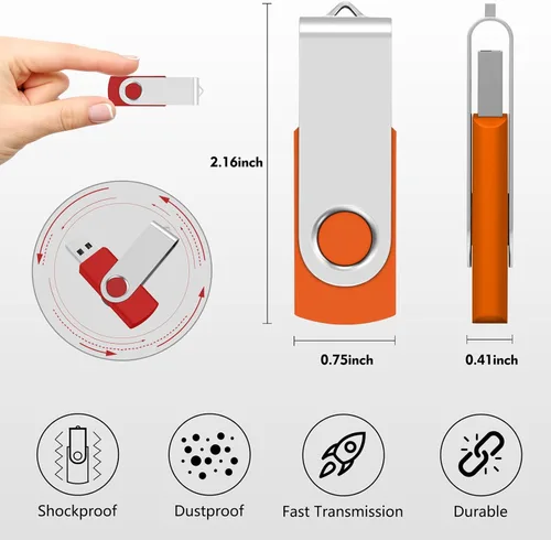 Miniatura 3 de AreTop AreTop - Paquete de 100 unidades flash USB de 2 GB, unidades de pulgar USB 2.0 premium a granel USB Pendrive Memory Stick Jump Drive 100