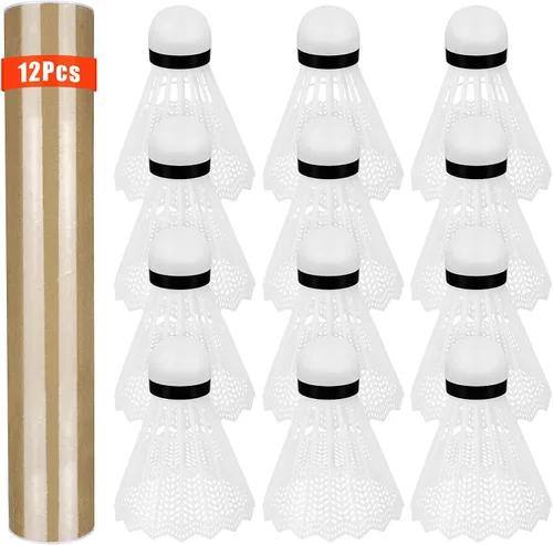 Miniatura 11 de Hysagtek 12 piezas de bádminton volante de bádminton Birdie, deportes interiores y exteriores, entrenamiento de pelota de ejercicio, gimnasio, juego