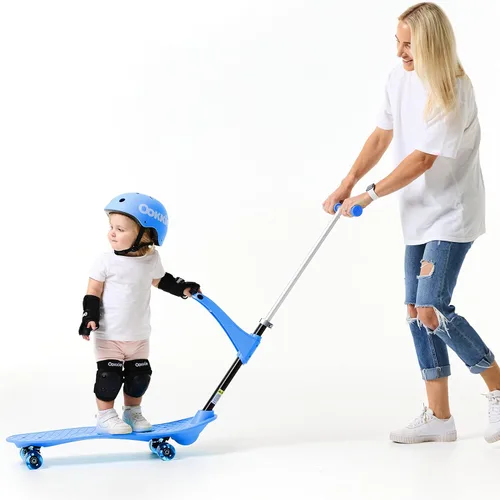 Monopatín para niños de Ookkie, ayuda a desarrollar el equilibrio y la confianza en sí mismos, monopatín 4 en 1, fácil de montar, idea de regalo Azul