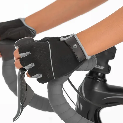 Miniatura 5 de GW Bicycles - Guantes de ciclismo Guantes de bicicleta de medio dedo para hombres y mujeres con cuero sintético en la palma