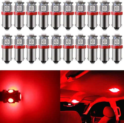 Miniatura 9 de Juego de 12 bombillas LED anaranjadas BA9 BA9S 53 57 1895 64111 para placa de matrícula, puerta lateral, luces de cortesía interiores, cúpula, mapa
