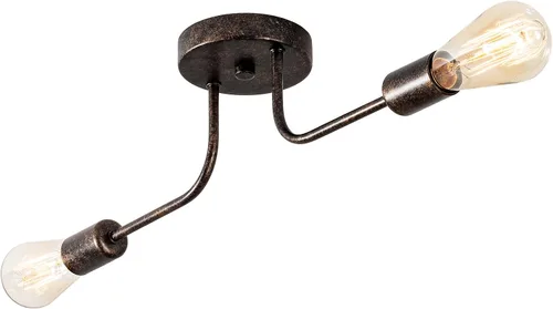 Miniatura 16 de 2 lámparas de techo industriales semiempotradas con ramificación de metal ajustable, soporte E26, pintado en negro, para cocina, sala de estar