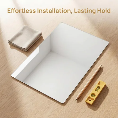 Miniatura 4 de iCAGY Lámina de espejo autoadhesiva de acrílico para pared, plástico sin vidrio, azulejos de espejo de seguridad para niños, rectángulo de pared, 6