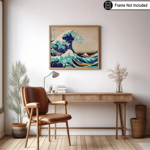 Miniatura 6 de Poster Master Póster vintage de The Great Wave Off Kanagawa – Estampado retro de barcos sobre mar tormentoso – Arte japonés – Regalo para hombres