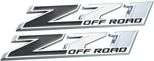 Aimoll - 2 emblemas cromados grandes Z71 de 10 pulgadas de repuesto para GMC Chevy Silverado (negro cromado)