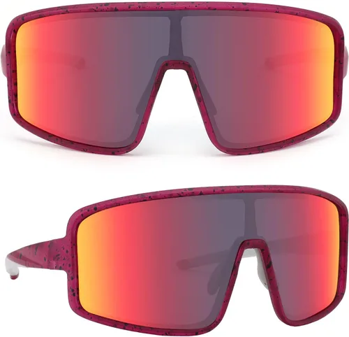 Karsaer Vision - Gafas de sol deportivas para hombres y mujeres, gafas de sol de béisbol para jóvenes, niños, adolescentes y niñas Rojo