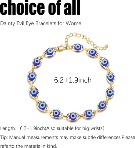 Miniatura 4 de Evil Eye Bracelets Blue Eye Ojo Hamsa Jewelry Dainty Gold Link Bracelets for Women Lucky Turkish Protection Trendy Birthday Jewelry Gifts