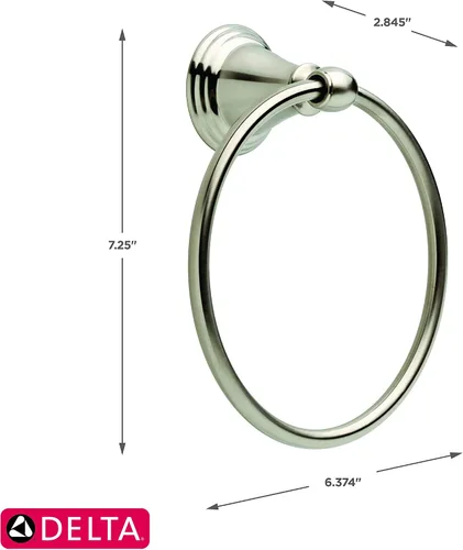 Miniatura 3 de Delta 79646-SS Windemere, Anillo para toalla, Accesorio de baño, 79646-SS Acero inoxidable brillante
