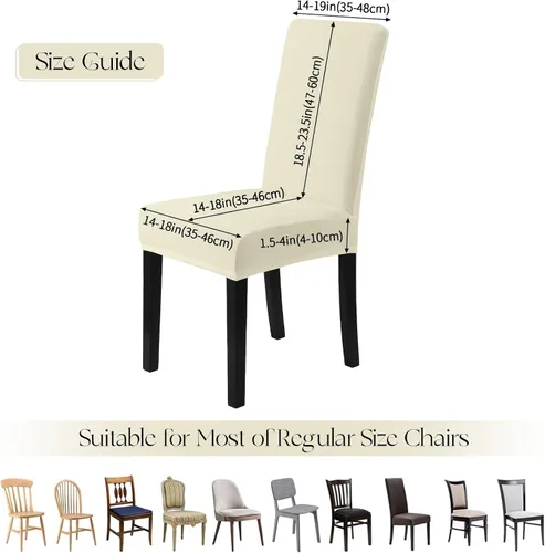 Miniatura 6 de MOSAYT Juego de 2 fundas elásticas de terciopelo para sillas de comedor, fundas suaves con tela extraíble gruesa para sillas Parsons, protectores
