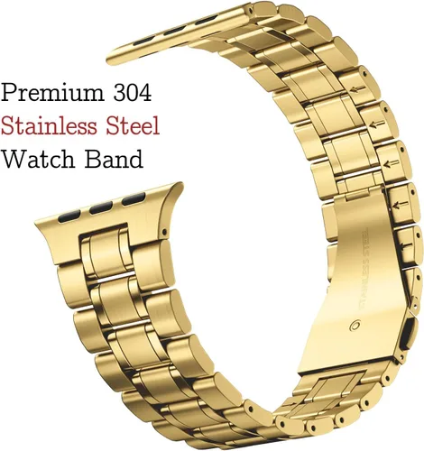 Miniatura 4 de Compatible con correa y funda de Apple Watch, cadena de metal de acero inoxidable con cubierta de TPU, correa de pulsera Smart-Watch Link