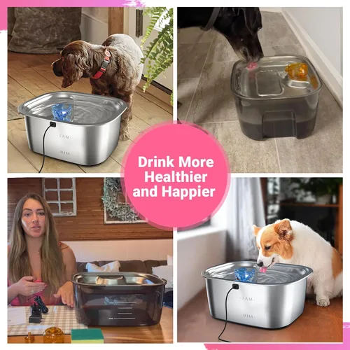 Miniatura 7 de Filtros de repuesto para fuente PETDOTT para perros, filtro de agua, para fuente de mascotas de acero inoxidable para perros grandes, filtración