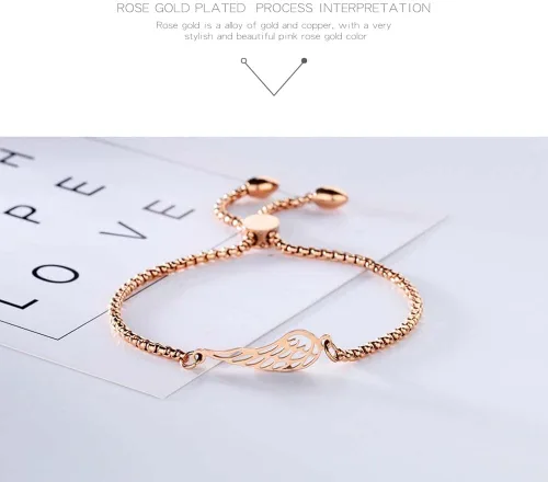 Miniatura 3 de BOBOTUU Stainless Steel Cross Wings Infinity Charm Bracelets for Women Girls Adjustable