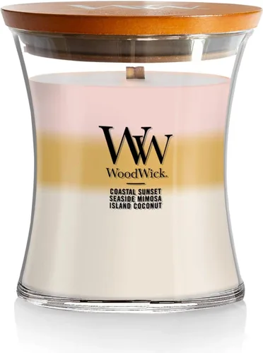 Miniatura 18 de WoodWick Vela mediana de reloj de arena Oceanic Mezcla de soja premium Mecha de madera agrietada Fabricado en Estados Unidos 9.7 onzas
