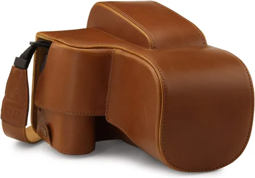 Miniatura 10 de MegaGear Funda de piel sintética compatible con Nikon Coolpix P950 - Marrón oscuro (MG1879)