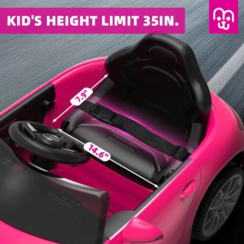 Miniatura 8 de MINIATURE MOTORS - Auto eléctrico con licencia de 12 V con control remoto para niños, automóvil de paseo con Bluetooth, reproductor de música USB