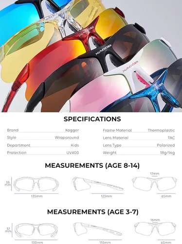 Miniatura 7 de Gafas de sol deportivas polarizadas para niños y niñas, gafas de béisbol y sóftbol, montura TR90 Negro Espejo azul hielo