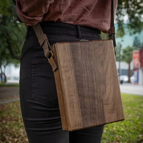 Miniatura 6 de Writers Messenger - Caja de madera multifuncional hecha a mano, bolsa de cartero, bolsa de herramientas portátil para artista, bolsa de herramientas