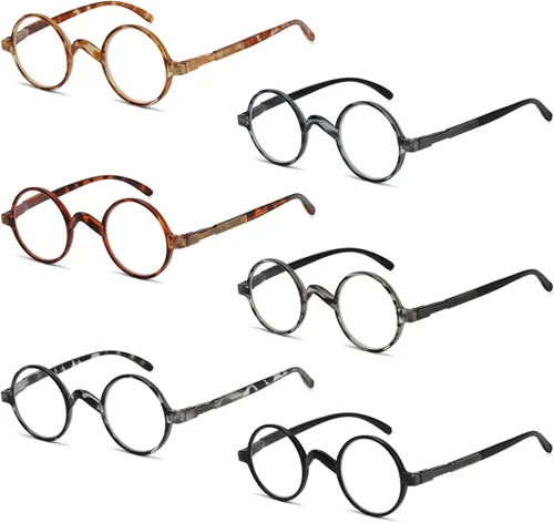 Miniatura 2 de Paquete de 6 lentes de lectura redondos Professor para mujeres y hombres, lectores vintage +0.00