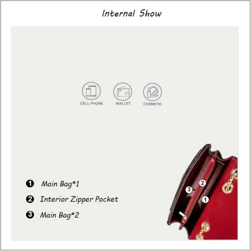 Miniatura 4 de Hanbella - Bolso cruzado para mujer, bonito bolso de hombro de cuero acolchado con correa de cadena dorada para adolescentes y niñas, bolso de mano