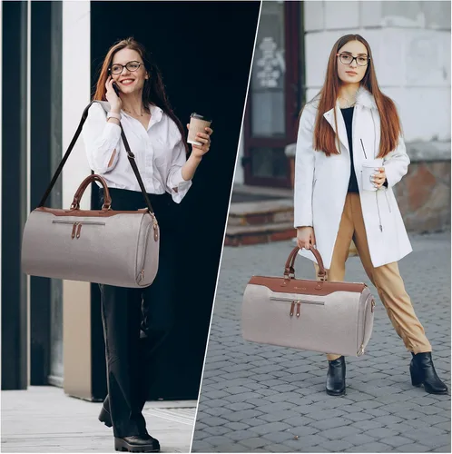 Miniatura 6 de Modoker Bolsas de ropa de mano para viajes, bolsa de lona convertible con correa para el hombro para hombres y mujeres, 2 en 1 para colgar maleta