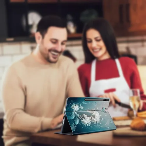 Miniatura 8 de Funda para Galaxy Tab S7 FE 5G 2021 Funda inteligente de piel sintética con soporte ajustable y funda de encendido y apagado automático para Samsung