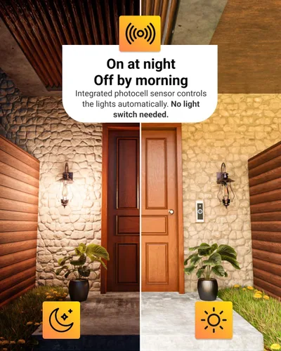 Miniatura 3 de Sunco - Bombilla LED para exteriores del anochecer al amanecer, ST64 Edison estilo bombilla automática con detección de luz, 800 LM, 7 W 4000K