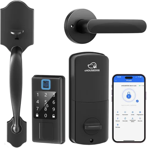 Miniatura 12 de EHD-SF01, cerradura inteligente de huellas dactilares, cerradura de puerta de entrada sin llave, cerradura de teclado con pantalla táctil, cerradura