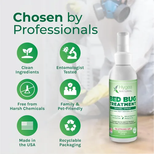 Miniatura 4 de Hygea Natural - Aerosol natural para piojos, ácaros y chinches para viajes - Tamaño aprobado por la TSA – Apto para niños y mascotas – Resultados