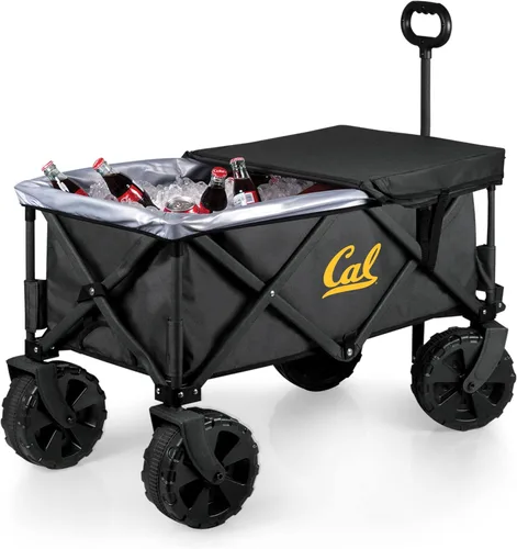 Miniatura 55 de PICNIC TIME NCAA Adventure Wagon Elite - Carro de playa plegable todo terreno con ruedas grandes, tapa superior de mesa y forro suave para enfriar