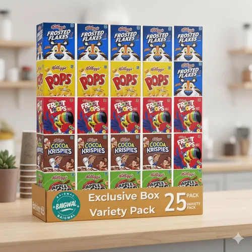 Miniatura 3 de Paquete variado de mini cajas de cereales, surtido de cereales de desayuno de una sola porción, caja de regalo de paquete de cuidado, 25