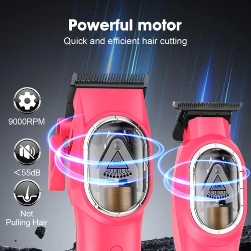 Miniatura 6 de KEMEI KM-8502 - Juego de cortapelos y recortadora de pelo profesional inalámbrica para hombres, kit de corte de pelo eléctrico de peluquería de 9000