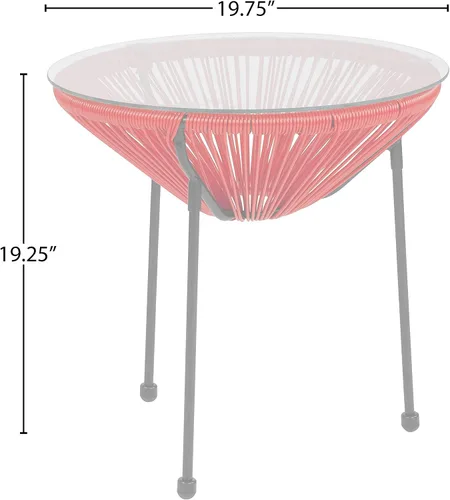 Miniatura 2 de Flash Furniture Valencia Oval Comfort Series Take Ten Mesa de ratán rojo con tapa de cristal