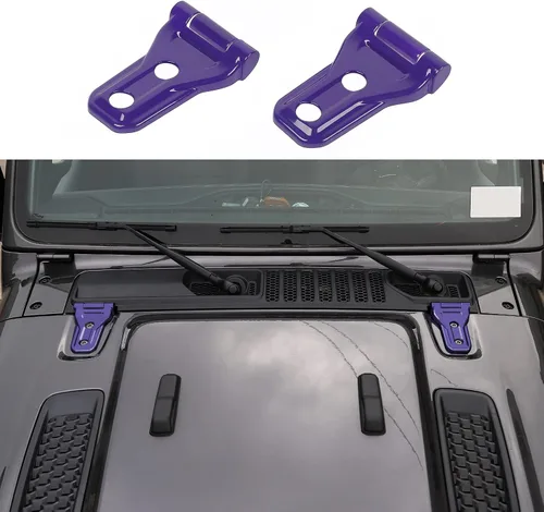 Miniatura 12 de RT-TCZ Kit de decoración exterior para bisagra de capó para Jeep Wrangler JL JLU y Gladiator JT 2018-2023, azul