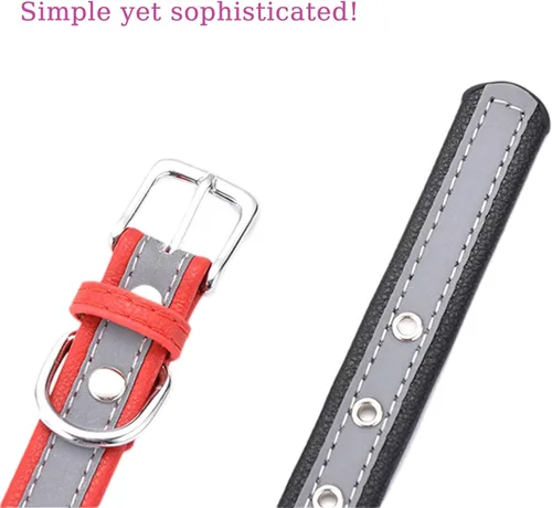Miniatura 6 de Collar reflectante personalizado para perros y gatos con placa de nombre grabada, lindo collar rojo para cachorros, gatitos, perros y gatos