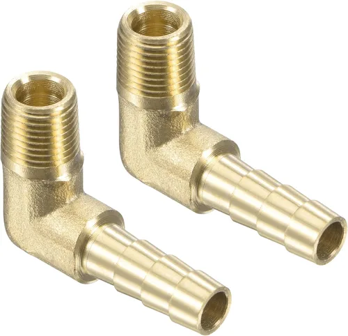 Miniatura 12 de M METERXITY Accesorios de púas de manguera de latón - Codo de 90 grados Conector de tubo de latón de 1/4 de pulgada Aplicar al gas de agua