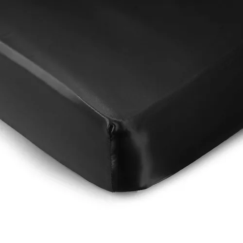 Miniatura 7 de Pro Goleem Sábanas de satén ajustables para Pack n Play, ideales para el cabello del bebé, sensación de seda suave, 27 x 39 pulgadas, sábana Negro
