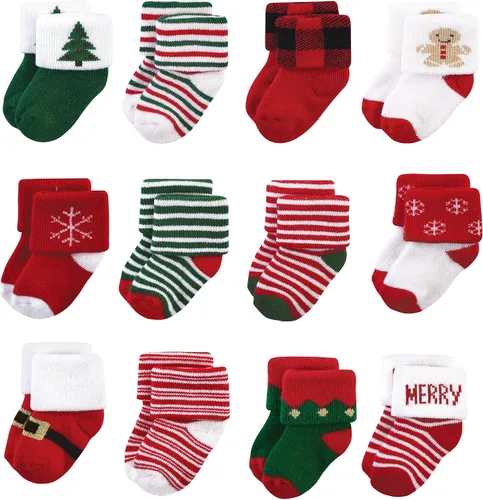 Miniatura 50 de Hudson Baby - Calcetines de algodón para bebés recién nacidos y Terry para niñas bebés