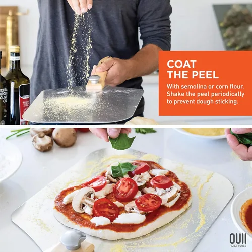 Miniatura 3 de Pala de Pizza de Aluminio Metal - 12 x 14 Pulgadas. Espátula de Pizza para Horno con Mango de Madera Plegable. Herramientas Accesorios para Horno