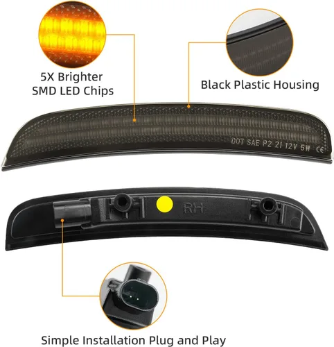 Miniatura 3 de Luces LED de posición laterales compatibles con Dodge Charger 2015 2016 2017 2018 2019 2020 2021 luces de parachoques delantero trasero paquete de 4
