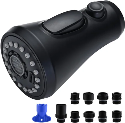 Miniatura 7 de VFAUOSIT Cabezal de repuesto para grifo de cocina con 9 adaptadores, 3 modos (Aquablade) Cabezal rociador de grifo de fregadero de cocina extraíble