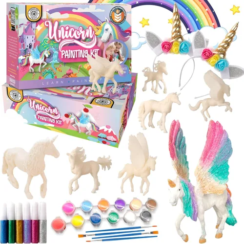 Miniatura 10 de Kit de pintura de unicornio de lujo para niñas, con certificación STEM para niñas de 4 a 6 años en adelante, pinta tus propias artes y manualidades