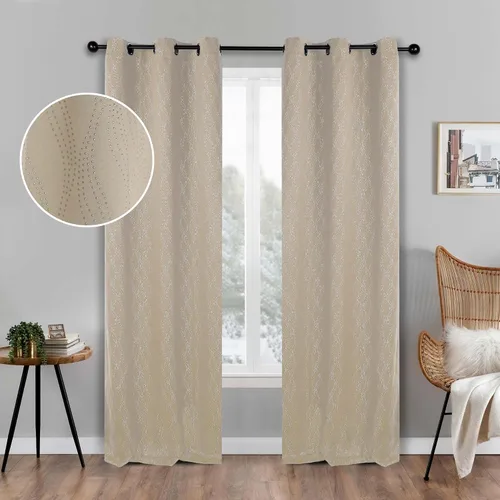 Miniatura 23 de BLUENILEMILLS Paneles de cortinas opacas para oscurecer la habitación con bolsillo para barra, cortinas perfectas para ventanas de cocina