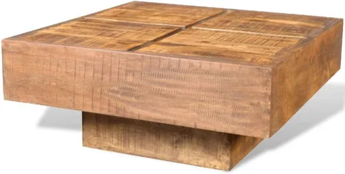 Miniatura 5 de Mesa de centro mesa de Centro para salaMesa de centro cuadrada marrón Madera maciza de mangoAdecuado para dormitorios, salas de estar y comedores