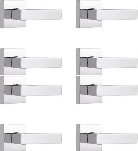 Miniatura 115 de Probrico Paquete de 4 manijas de puerta simuladas en negro mate, manijas interiores que no giran, manijas reversibles resistentes para interiores