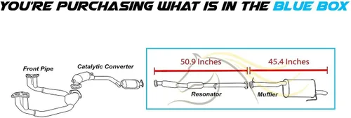 Miniatura 2 de Northeastern Exhaust Tubo resonador de acero inoxidable, kit de sistema de escape silenciador compatible con Subaru Impreza 2002-2005 2.5L